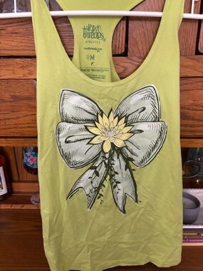 Raw Threads Women’s Tiana inspired Lime Green Graphic Racerback Tank